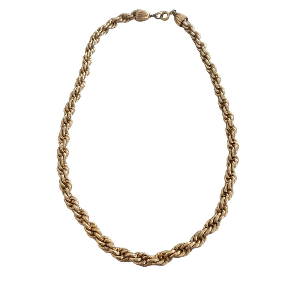 Napier twisted chain gold tone vintage necklace